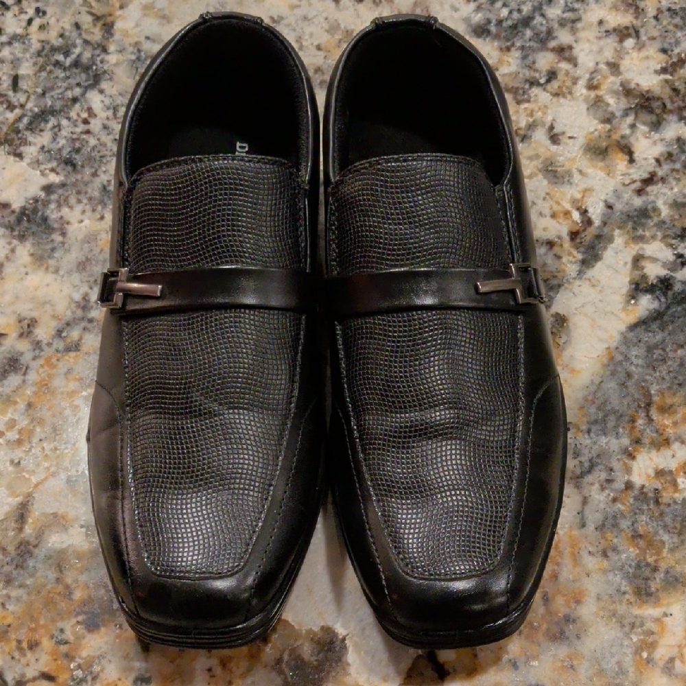 Deer Stags Black Kids Dress Loafers